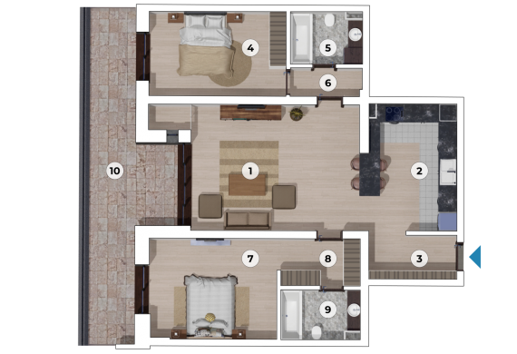 Apartament 3 Camere - 3B